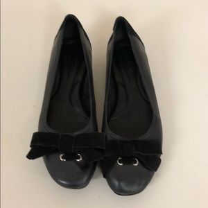 Born leather and suede flats with bow